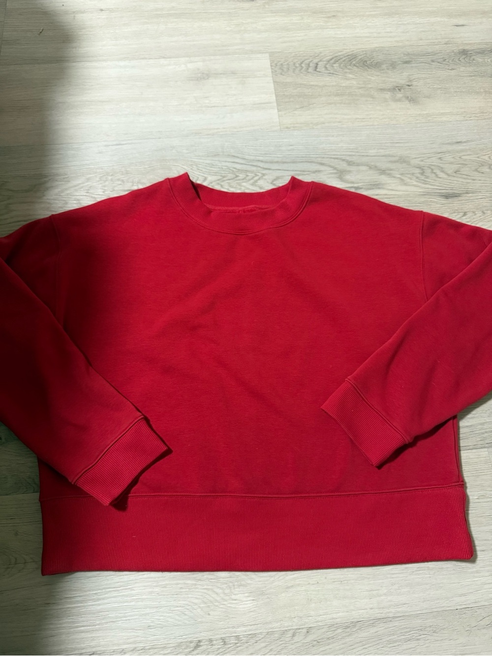 Zella Red Pullover Fleece Lined Sweatshirt Women’s Sz Large Athletic Ultra Soft